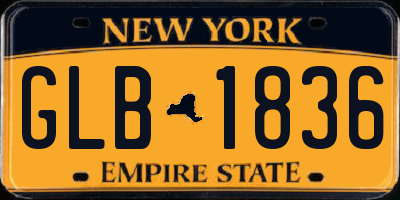 NY license plate GLB1836