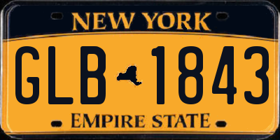 NY license plate GLB1843