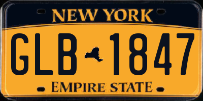 NY license plate GLB1847