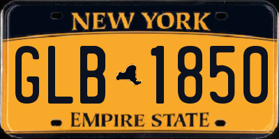 NY license plate GLB1850