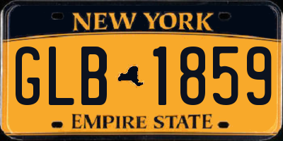 NY license plate GLB1859