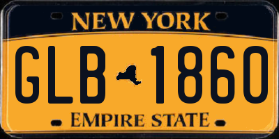 NY license plate GLB1860