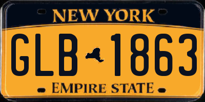 NY license plate GLB1863