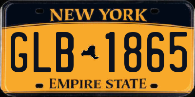 NY license plate GLB1865