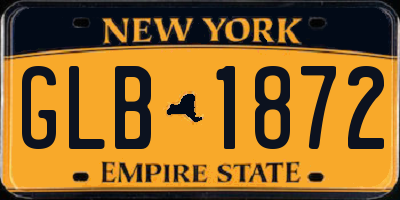 NY license plate GLB1872