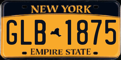 NY license plate GLB1875