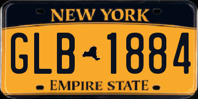 NY license plate GLB1884