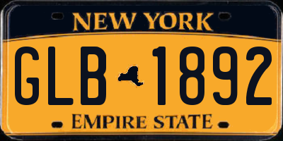 NY license plate GLB1892