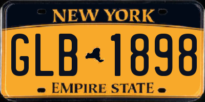NY license plate GLB1898