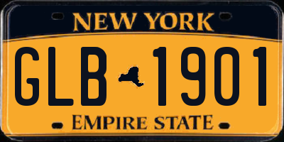 NY license plate GLB1901