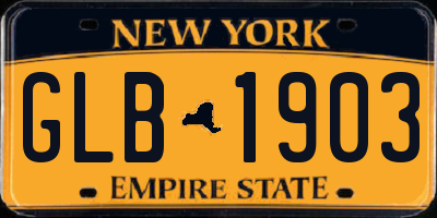NY license plate GLB1903