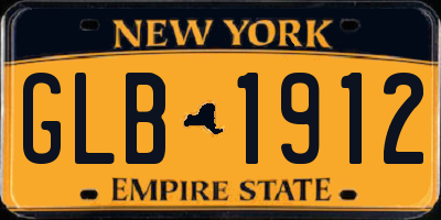 NY license plate GLB1912