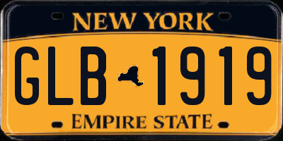 NY license plate GLB1919