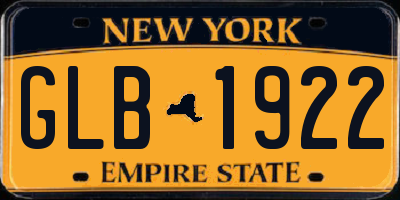 NY license plate GLB1922