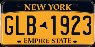 NY license plate GLB1923