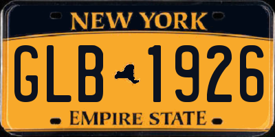 NY license plate GLB1926