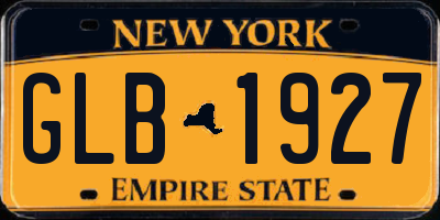 NY license plate GLB1927