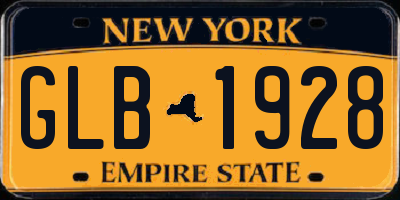NY license plate GLB1928