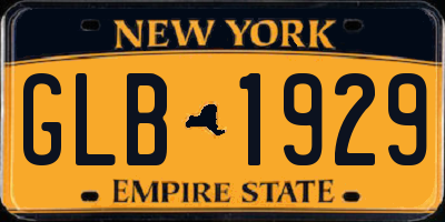 NY license plate GLB1929