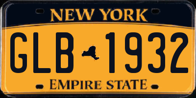 NY license plate GLB1932