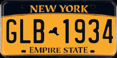 NY license plate GLB1934