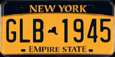 NY license plate GLB1945