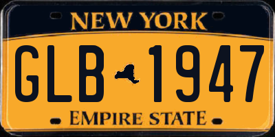 NY license plate GLB1947