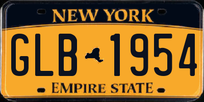 NY license plate GLB1954