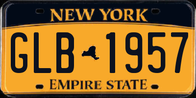 NY license plate GLB1957