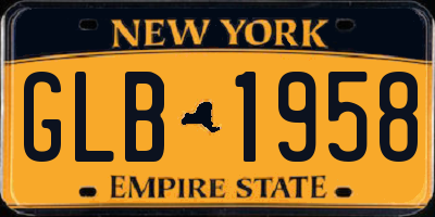 NY license plate GLB1958