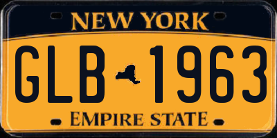 NY license plate GLB1963