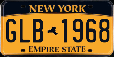 NY license plate GLB1968