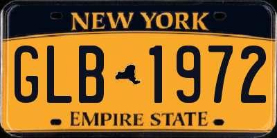 NY license plate GLB1972