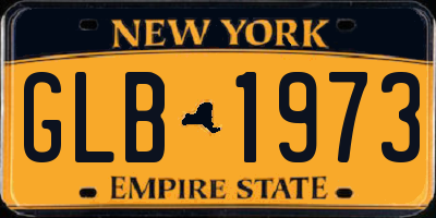 NY license plate GLB1973