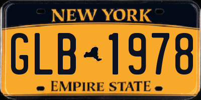 NY license plate GLB1978