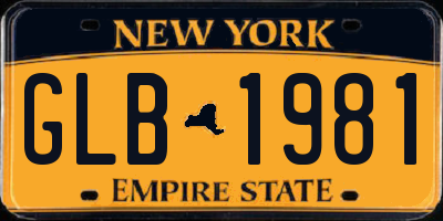 NY license plate GLB1981
