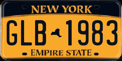 NY license plate GLB1983