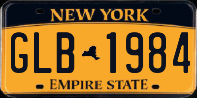 NY license plate GLB1984