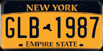 NY license plate GLB1987