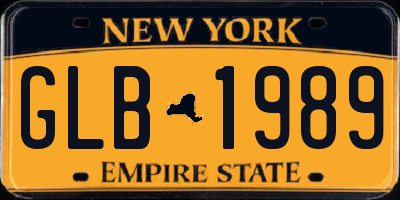 NY license plate GLB1989