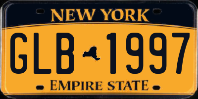 NY license plate GLB1997