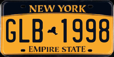 NY license plate GLB1998