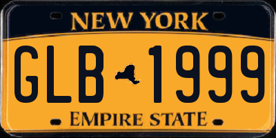 NY license plate GLB1999