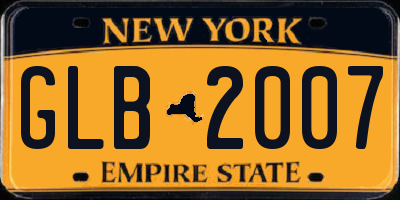NY license plate GLB2007