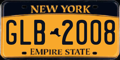 NY license plate GLB2008