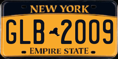 NY license plate GLB2009