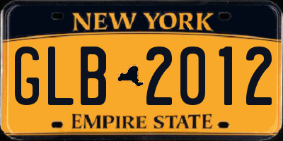 NY license plate GLB2012