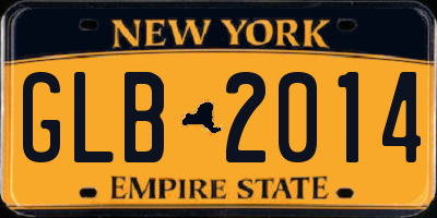 NY license plate GLB2014
