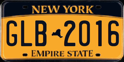 NY license plate GLB2016
