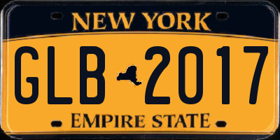NY license plate GLB2017